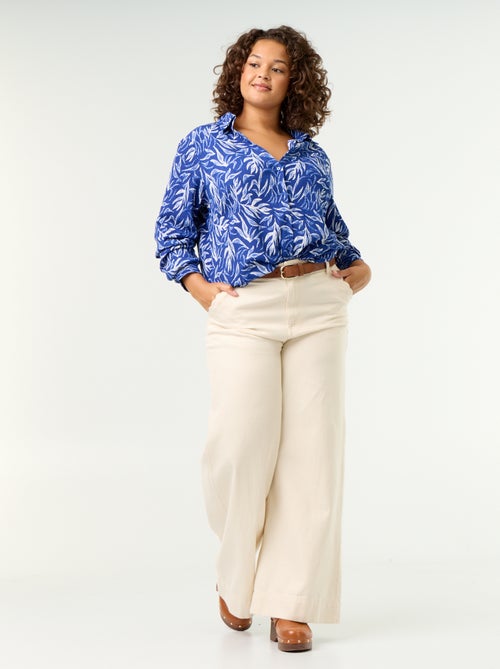 Blusa de crepe estampada - Kiabi Blusa de crepe estampada - Kiabi