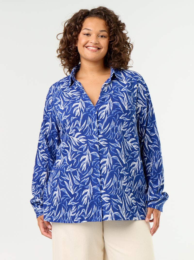 Blusa de crepe estampada Azul - Kiabi