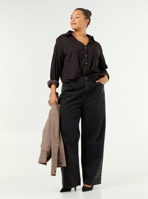 Blusa de crepe estampada - Kiabi Blusa de crepe estampada - Kiabi