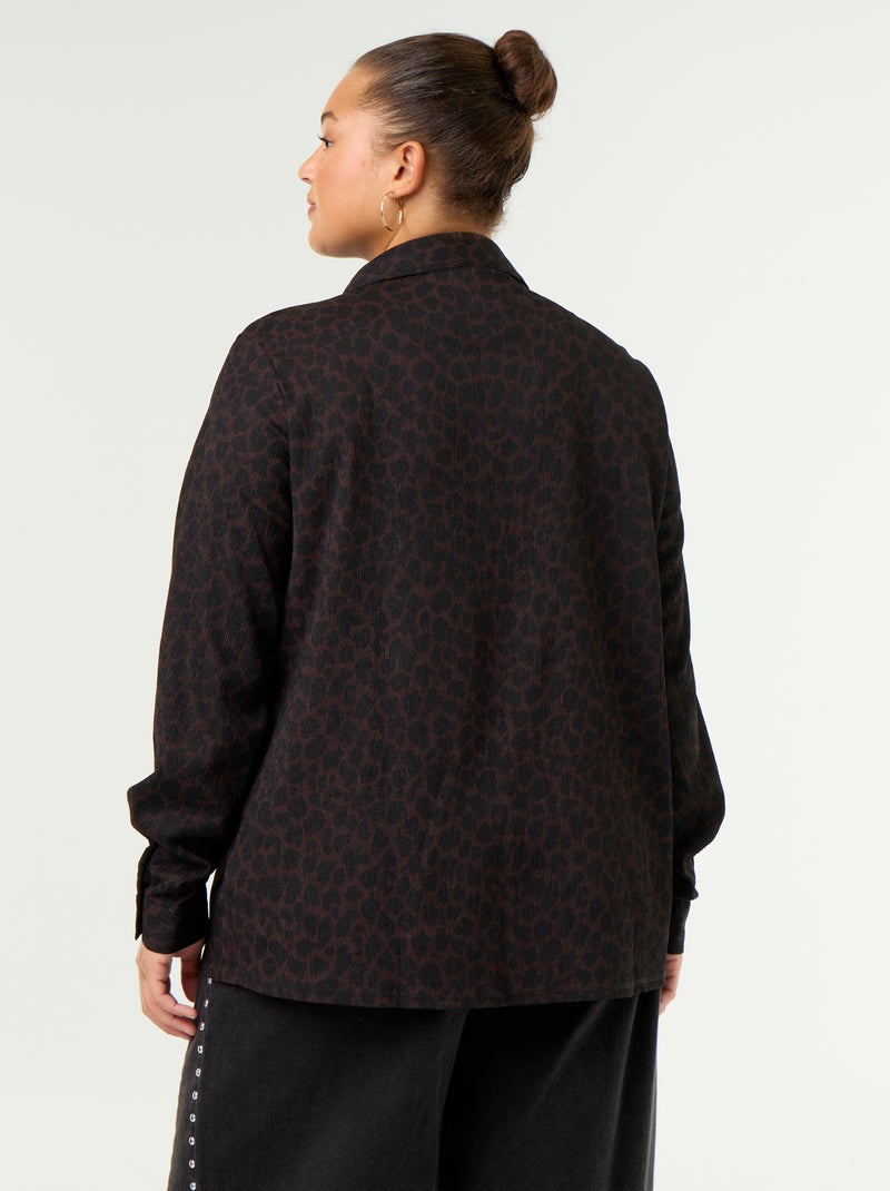 Blusa de crepe estampada Castanho - Kiabi