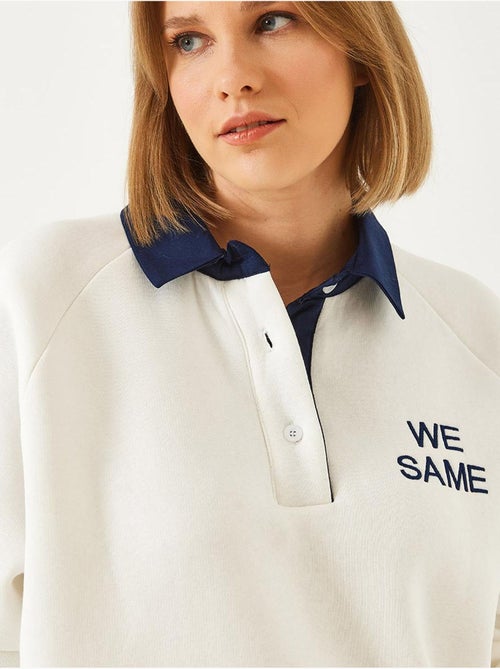 Blusa de fato de treino com gola polo e três camadas escovadas lucci - Kiabi