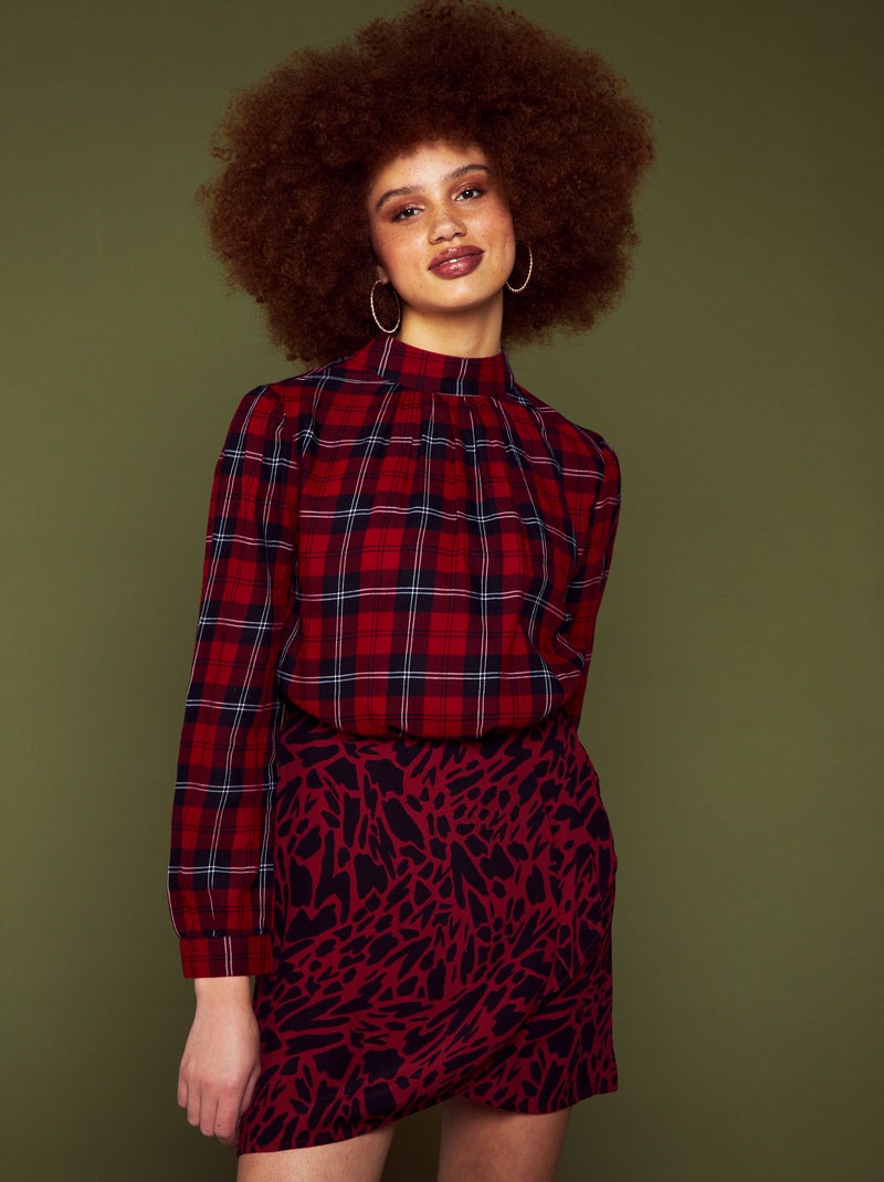 Blusa de flanela aos quadrados VERMELHO - Kiabi