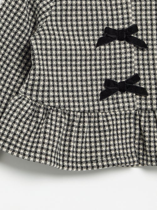 Blusa de flanela com laços e base com folhos - Kiabi