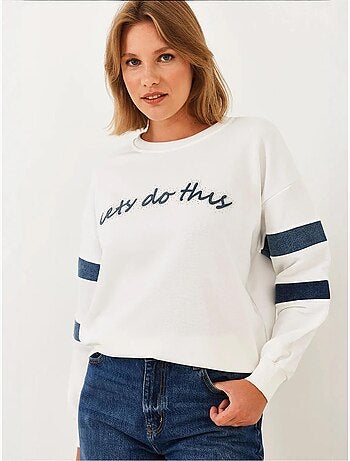 Blusa de ganga às riscas com detalhes em pedraria lucci
