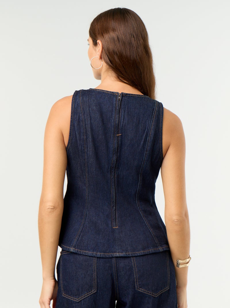 Blusa de ganga sem mangas Azul - Kiabi