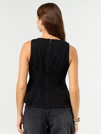 Blusa de ganga sem mangas