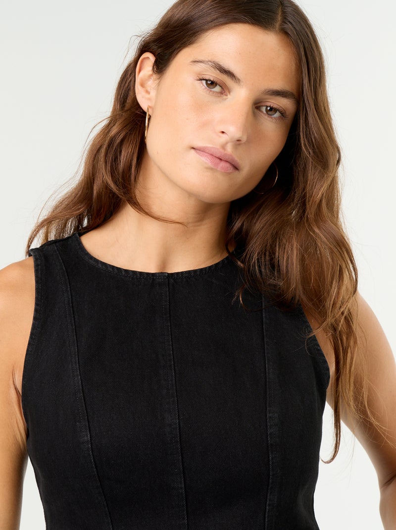 Blusa de ganga sem mangas Preto - Kiabi