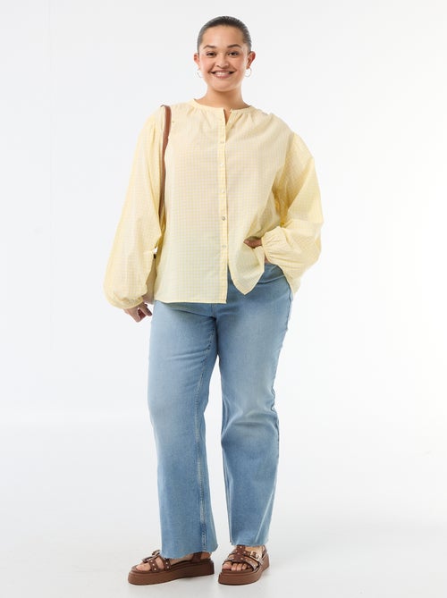 Blusa de gola redonda e mangas compridas - Kiabi