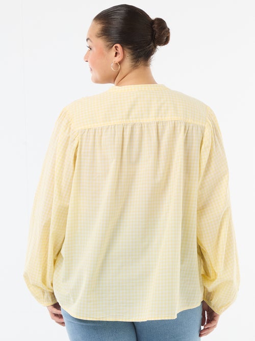 Blusa de gola redonda e mangas compridas - Kiabi