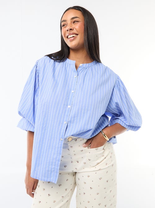 Blusa de gola redonda e mangas compridas - Kiabi