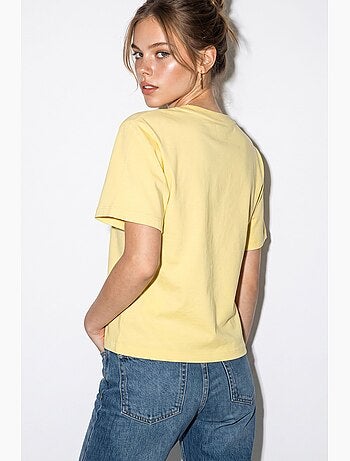 Blusa de gola redonda em mistura de algodão lucci