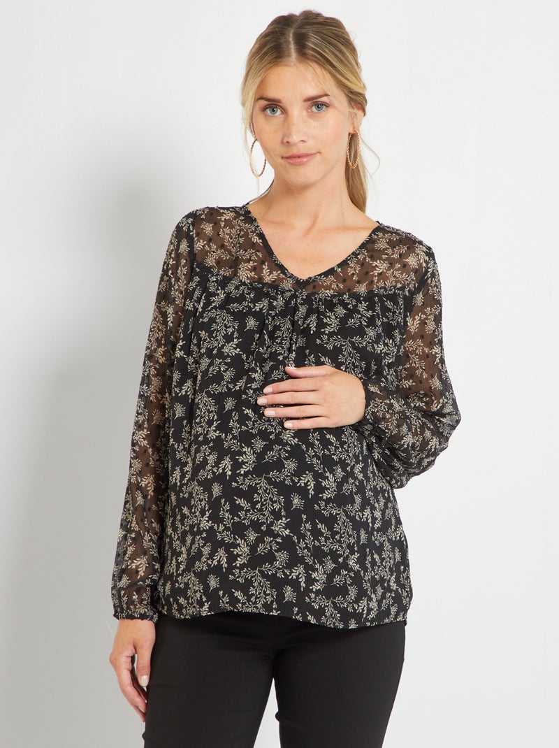 Blusa de grávida a ponto cheio PRETO - Kiabi