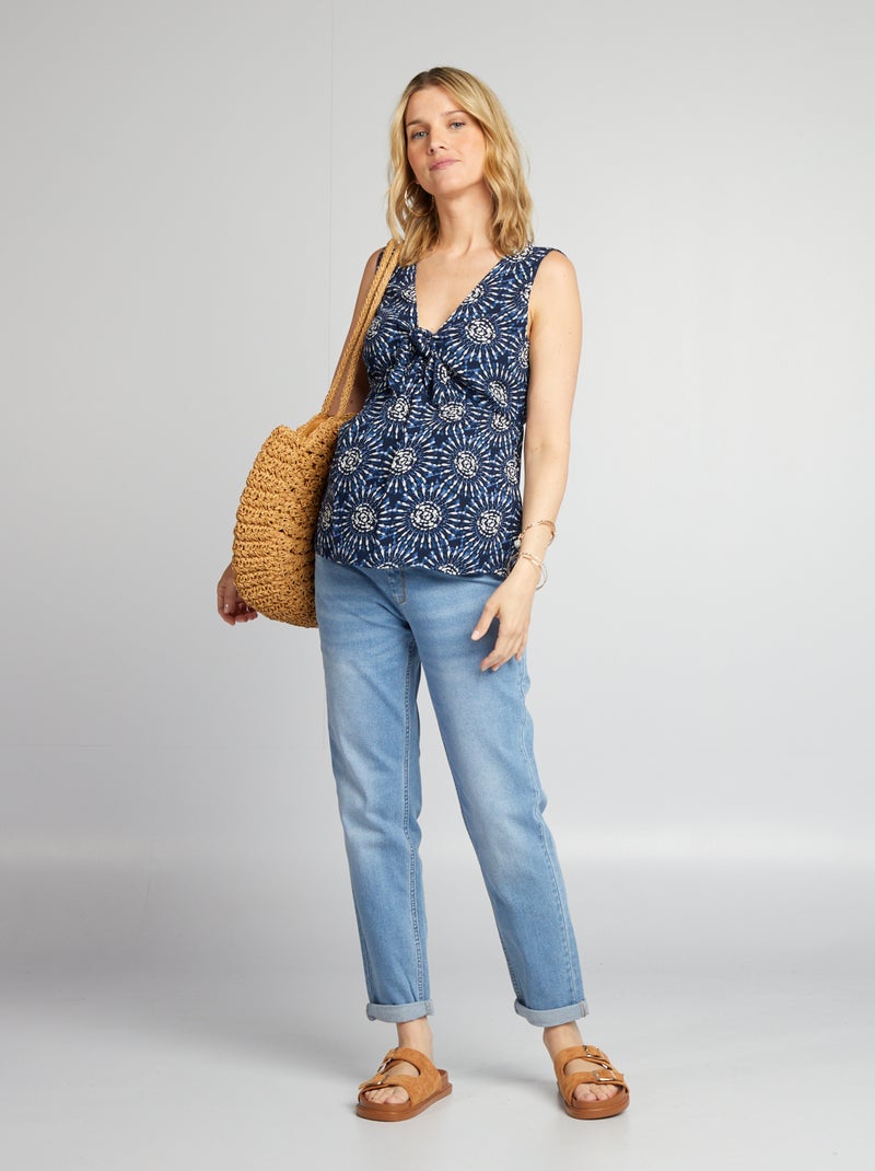 Blusa de grávida com estampado AZUL - Kiabi