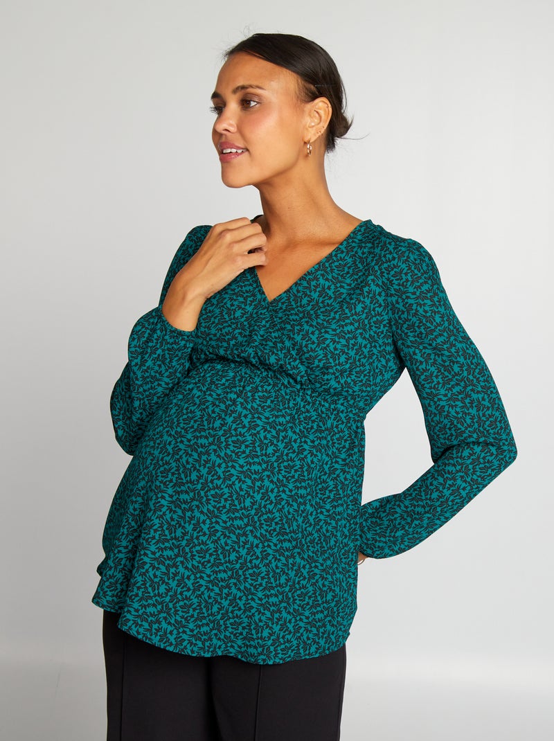 Blusa de grávida estampada VERDE - Kiabi