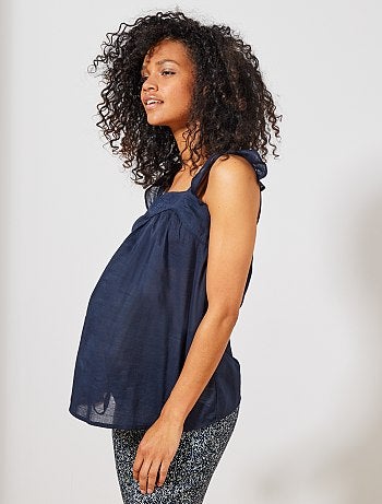 Futura mamã - Blusa de grávida leve e bordada - Kiabi