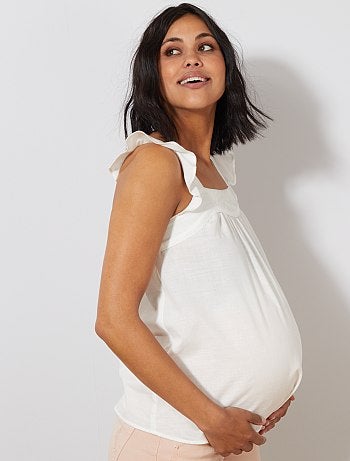 Futura mamã - Blusa de grávida leve e bordada - Kiabi