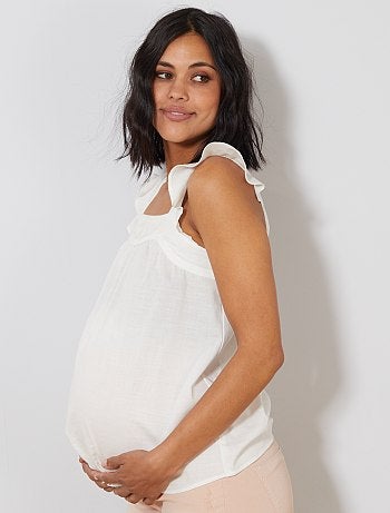 Futura mamã - Blusa de grávida leve e bordada - Kiabi