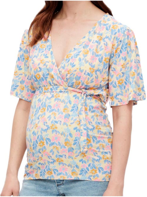 Blusa de Gravidez Mamalicious Brasil Amarelo/Azul para Mulher - Kiabi Blusa de Gravidez Mamalicious Brasil Amarelo/Azul para Mulher - Kiabi