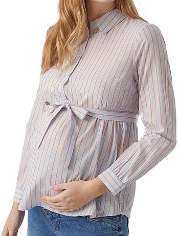 Blusa de Gravidez Mamalicious Cabana Azul/Laranja para Mulher