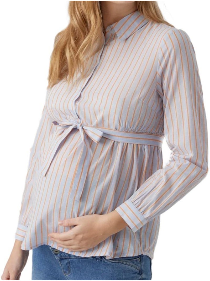 Blusa de Gravidez Mamalicious Cabana Azul/Laranja para Mulher Azul - Kiabi