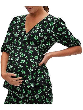 Blusa de Gravidez Mamalicious Linor Verde/Preta para Mulher