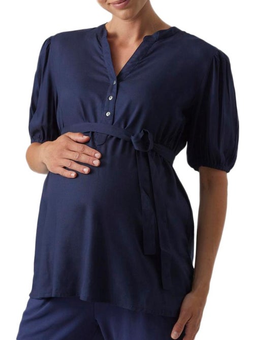 Blusa de Gravidez Mamalicious Mercy Lia Azul-Marinho para Mulher - Kiabi Blusa de Gravidez Mamalicious Mercy Lia Azul-Marinho para Mulher - Kiabi