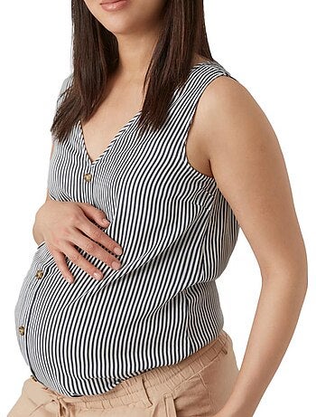 Blusa de Gravidez Vero Moda Bumpy para Mulher em Preto e Branco