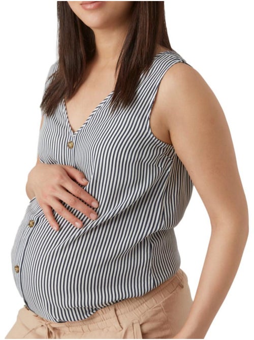 Blusa de Gravidez Vero Moda Bumpy para Mulher em Preto e Branco - Kiabi Blusa de Gravidez Vero Moda Bumpy para Mulher em Preto e Branco - Kiabi