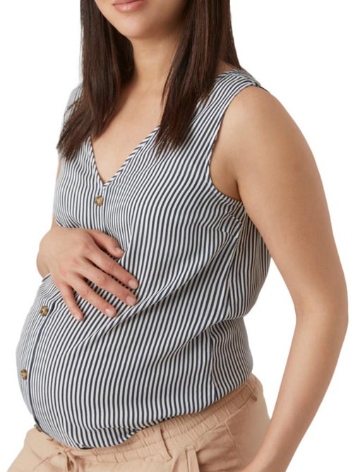 Blusa de Gravidez Vero Moda Bumpy para Mulher em Preto e Branco - Kiabi Blusa de Gravidez Vero Moda Bumpy para Mulher em Preto e Branco - Kiabi