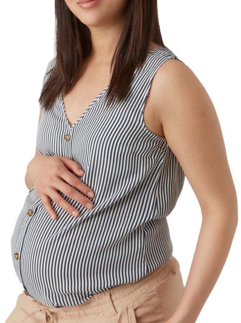 Blusa de Gravidez Vero Moda Bumpy para Mulher em Preto e Branco Preto - Kiabi