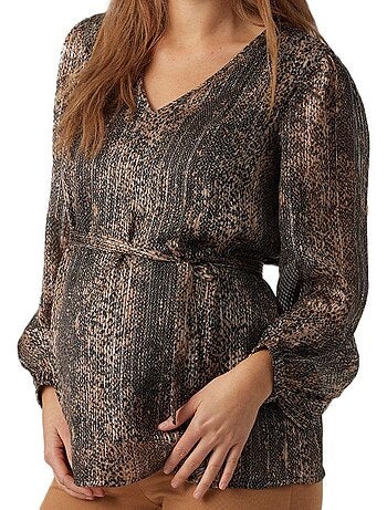 Blusa de Gravidez Vero Moda Maternity para Mulher, Preto/Castanho