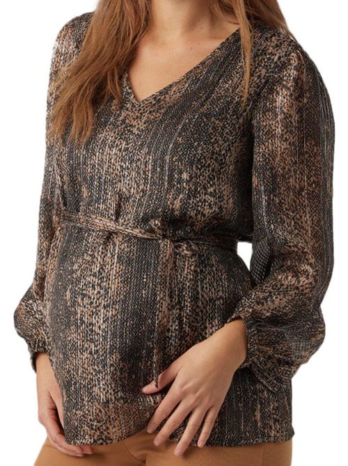 Blusa de Gravidez Vero Moda Maternity para Mulher, Preto/Castanho - Kiabi Blusa de Gravidez Vero Moda Maternity para Mulher, Preto/Castanho - Kiabi