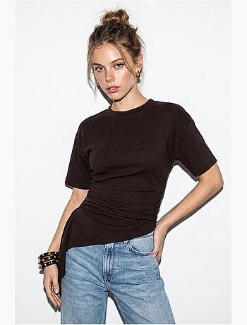 Blusa de jersey ajustada com detalhe drapeado lucci
