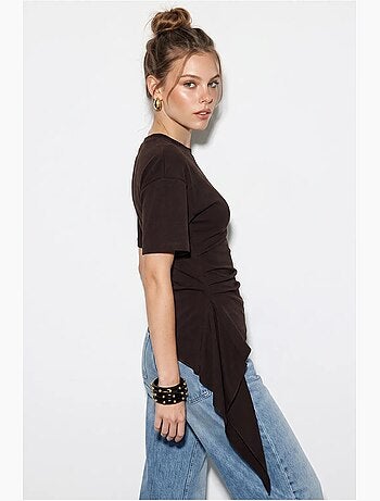 Blusa de jersey ajustada com detalhe drapeado lucci