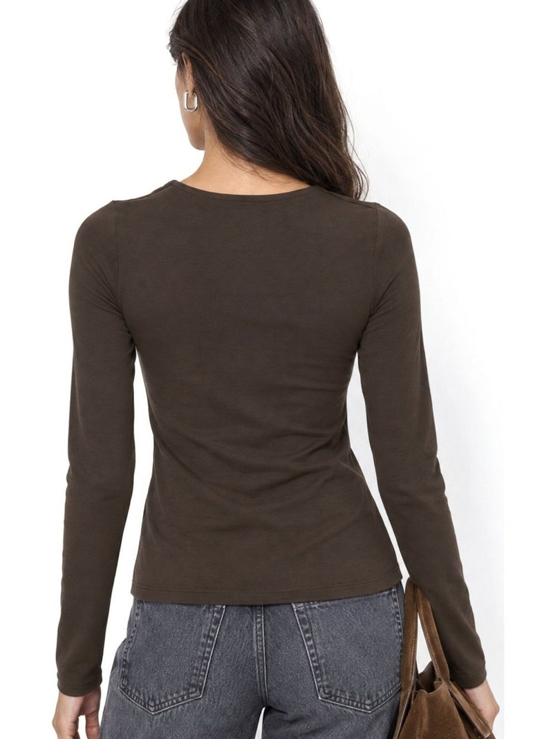 Blusa de jersey de corte justo busem Preto - Kiabi