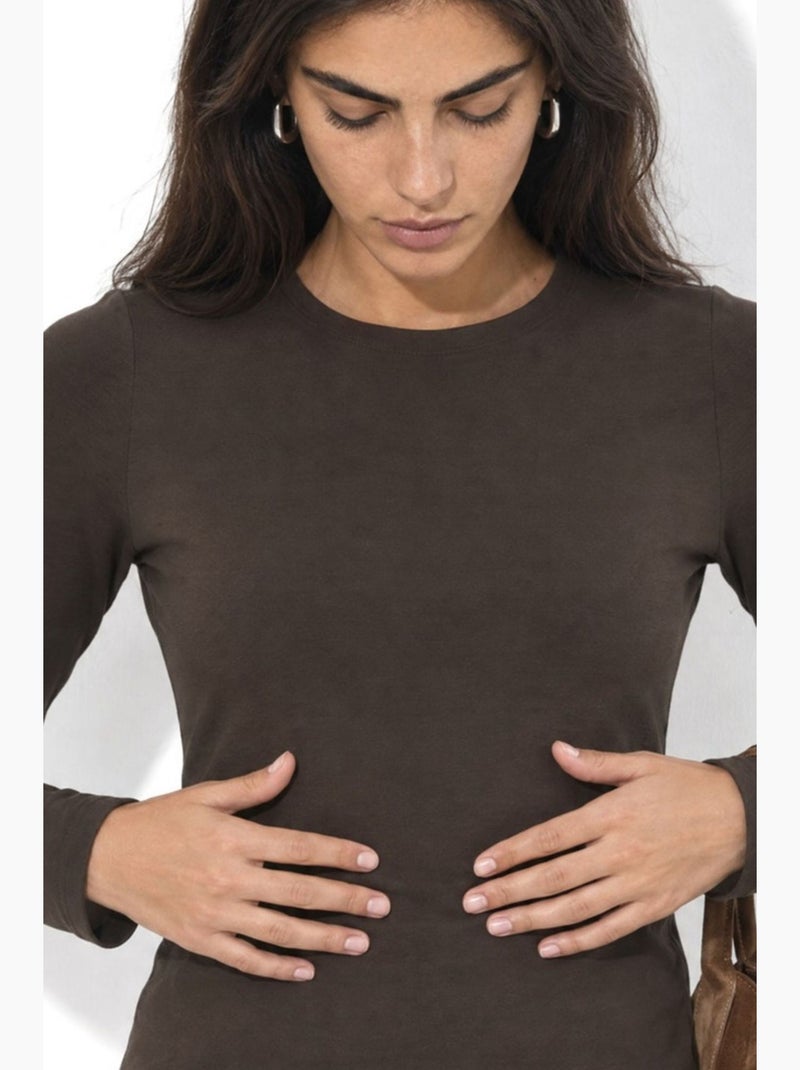 Blusa de jersey de corte justo busem Preto - Kiabi