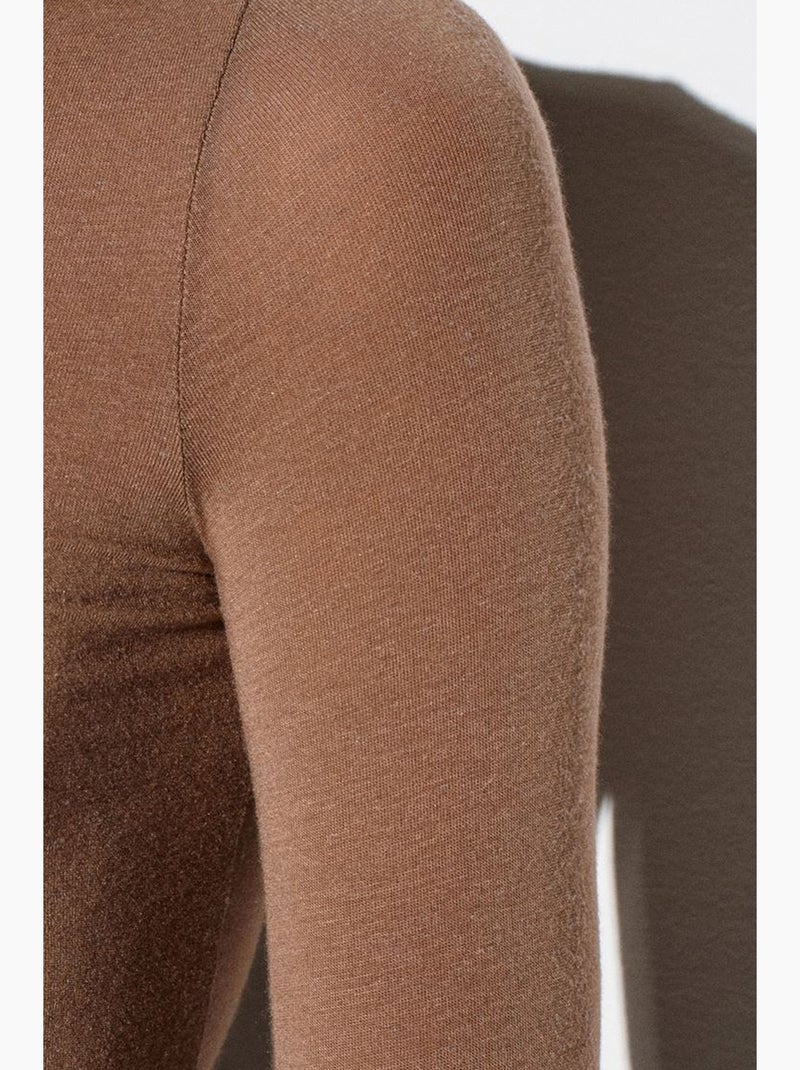 Blusa de jersey de gola alta slim fit dilvin Toupe - Kiabi