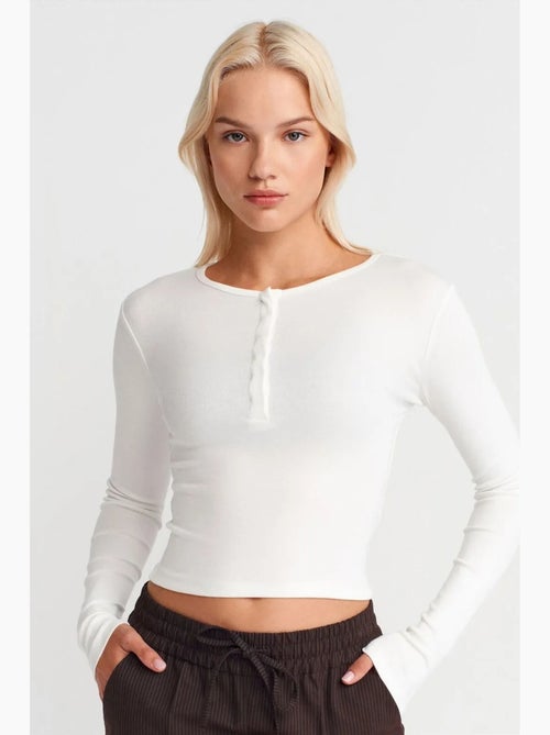 Blusa de jersey slim fit de manga comprida dilvin - Kiabi