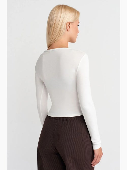 Blusa de jersey slim fit de manga comprida dilvin - Kiabi