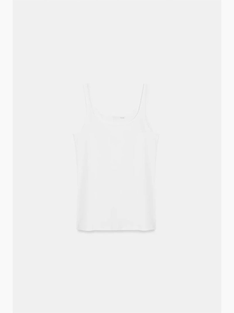 Blusa de jersey slim fit sem mangas dilvin Branco - Kiabi