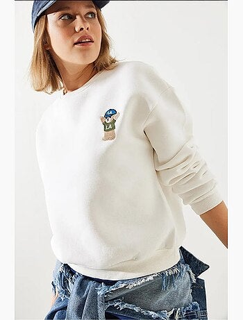 Blusa de lã bordada bianco lucci