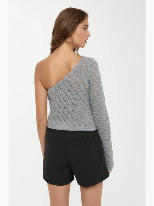 Blusa de malha com uma manga hiccup - Kiabi Blusa de malha com uma manga hiccup - Kiabi
