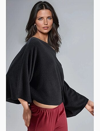 Blusa de malha de corte largo busem