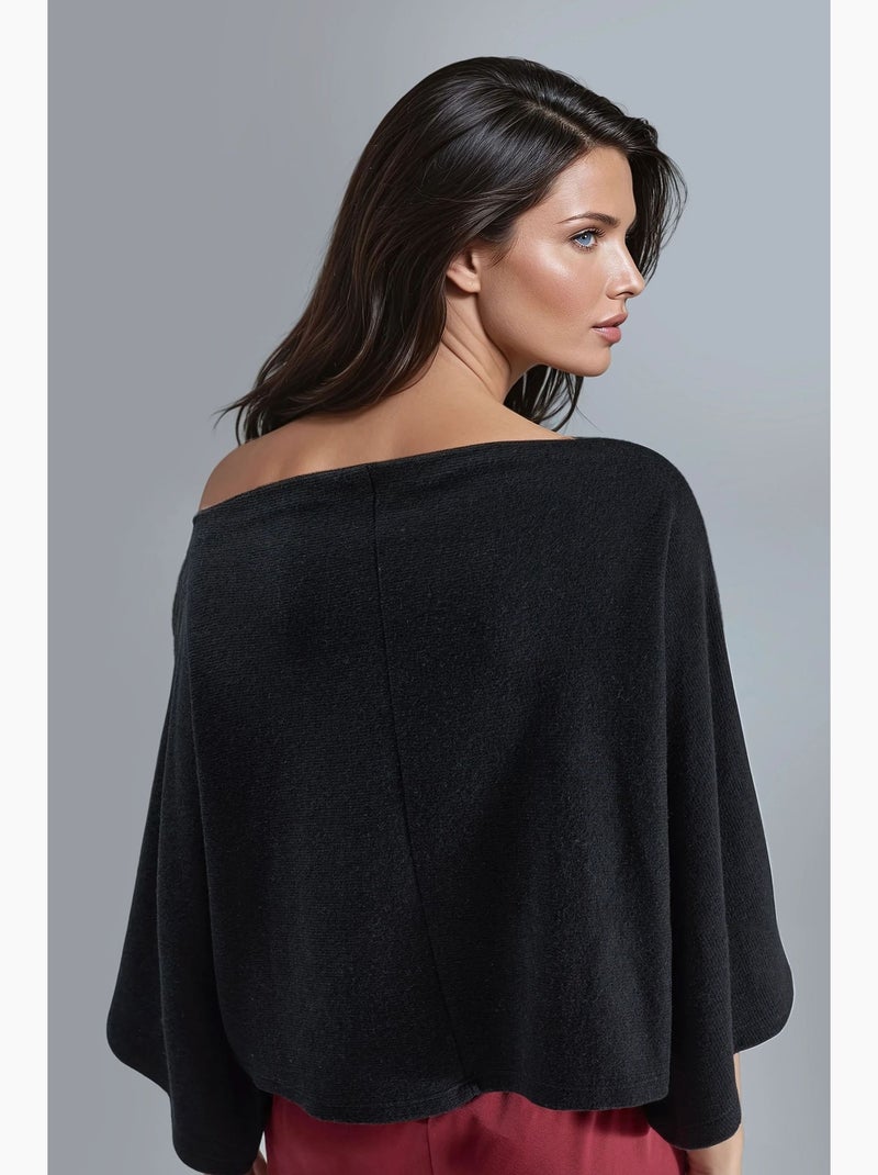 Blusa de malha de corte largo busem Preto - Kiabi