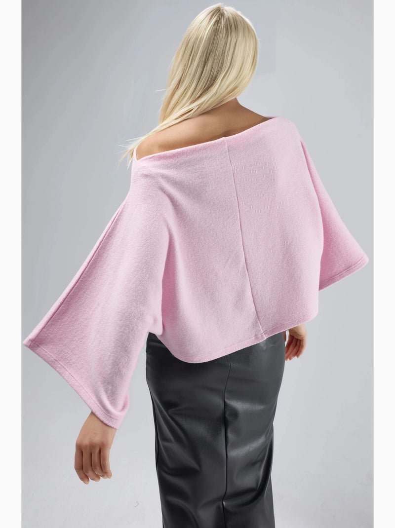 Blusa de malha de corte largo busem Rosa-pálido - Kiabi