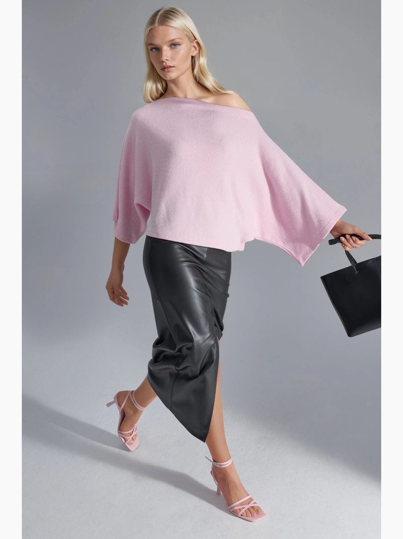 Blusa de malha de corte largo busem Rosa-pálido - Kiabi