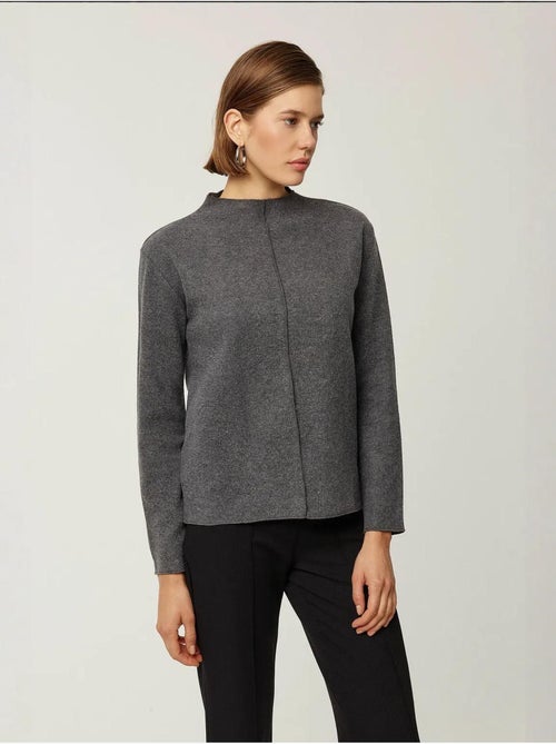 Blusa de malha meia gola alta hiccup - Kiabi Blusa de malha meia gola alta hiccup - Kiabi