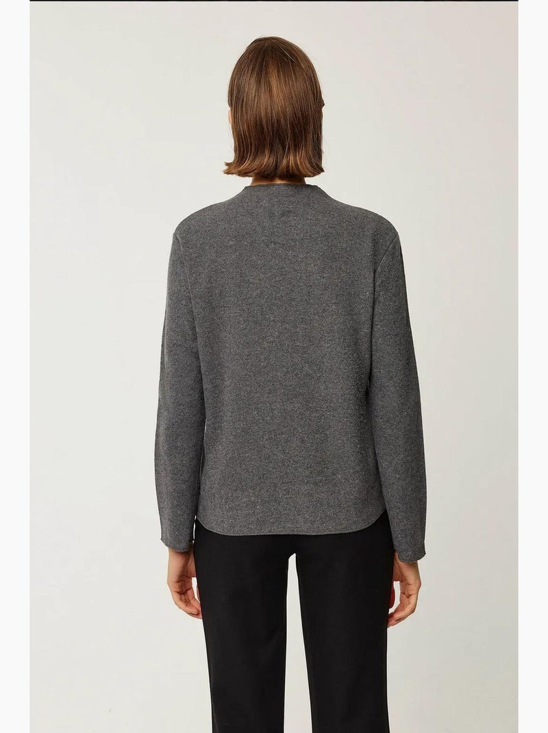 Blusa de malha meia gola alta hiccup Cinza - Kiabi