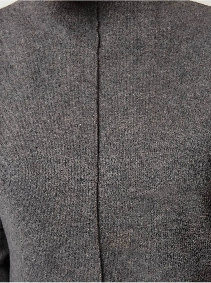 Blusa de malha meia gola alta hiccup Cinza - Kiabi