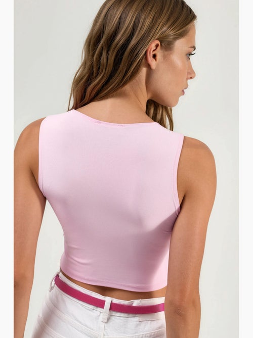 Blusa de malha sem mangas com decote barco busem - Kiabi